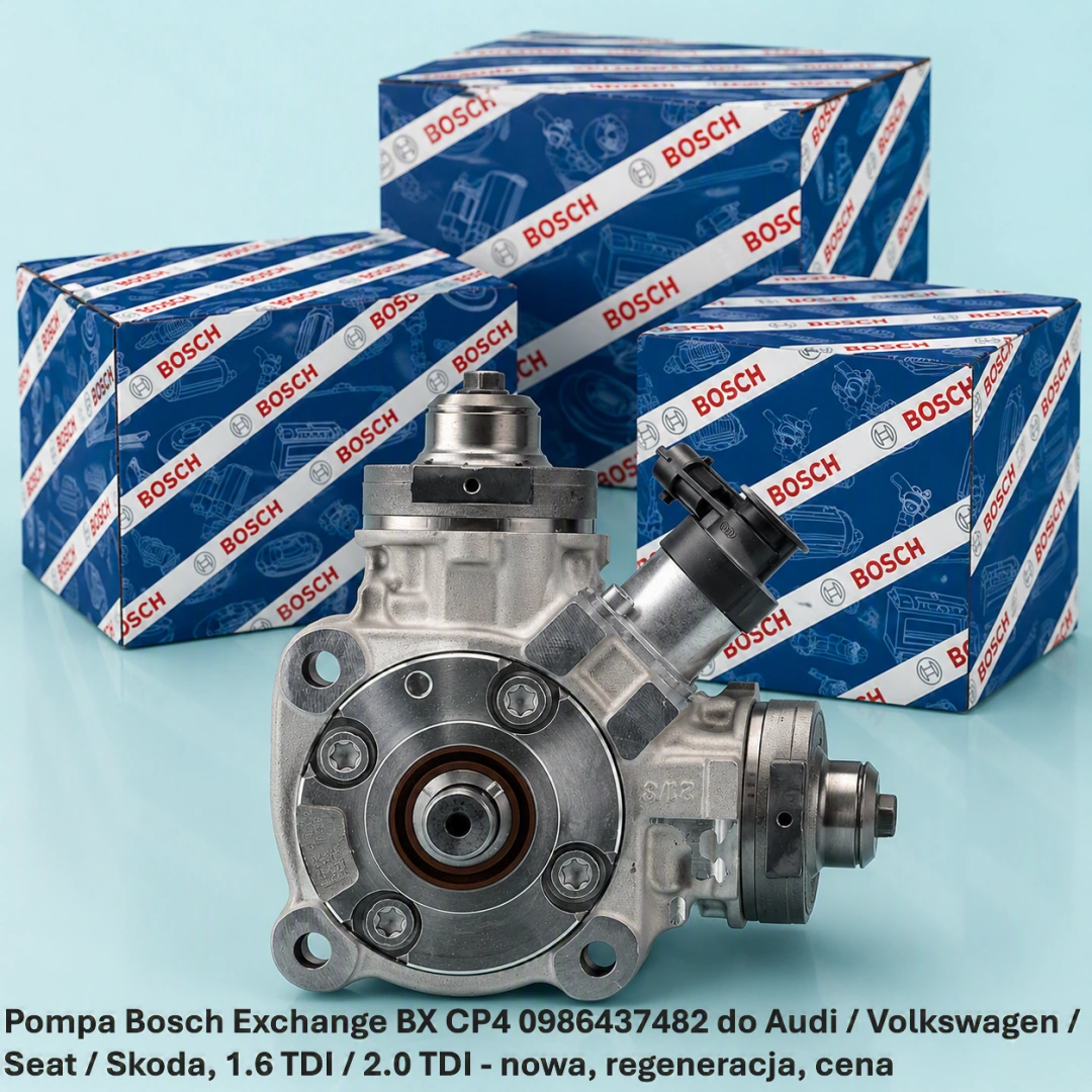 Pompa Bosch Exchange BX CP4 0986437482 do Audi / Volkswagen / Seat / Skoda, 1.6 TDI / 2.0 TDI 