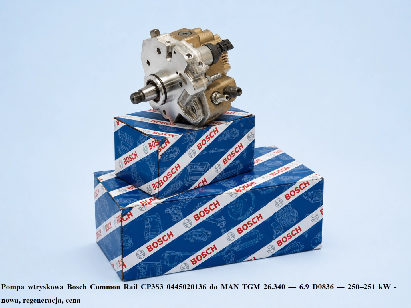 Pompa wtryskowa Bosch Common Rail CP3S3 0445020136 do MAN TGM 26.340 — 6.9 D0836 — 250–251 kW Pompa wtryskowa Bosch Common Rail CP3S3 0445020136 do MAN TGM 26.340 — 6.9 D0836 — 250–251 kW - nowa, regeneracja, cena