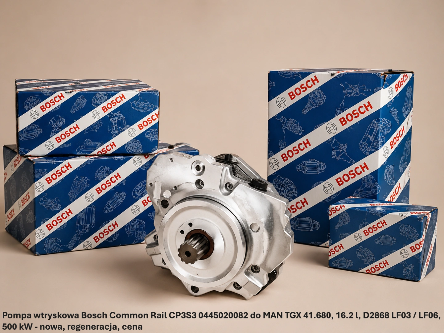 Pompa wtryskowa Bosch Common Rail CP3S3 0445020082 do MAN TGX 41.680, 16.2 l, D2868 LF03 / LF06, 500 kW - nowa, regeneracja, cena