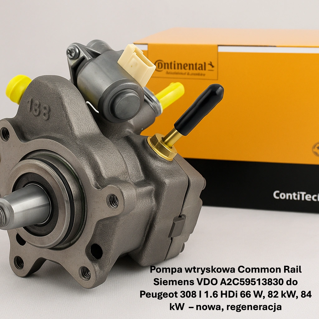 Pompa wtryskowa Common Rail Siemens VDO A2C59513830 do Peugeot 308 I 1.6 HDi 66 W, 82 kW, 84 kW– nowa, regeneracja