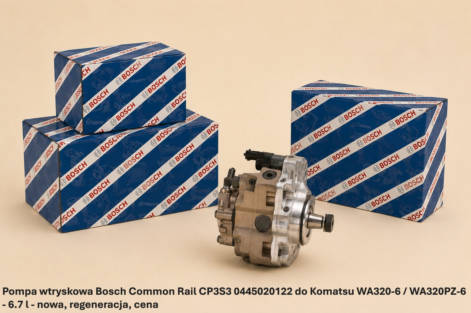 Pompa wtryskowa Bosch Common Rail CP3S3 0445020122 do Komatsu WA320-6 / WA320PZ-6 - 6.7 l - nowa, regeneracja, cena