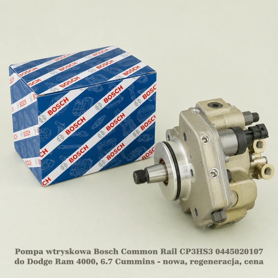Pompa wtryskowa Bosch Common Rail CP3HS3 0445020107 do Dodge Ram 4000, 6.7 Cummins - nowa, regeneracja, cena
