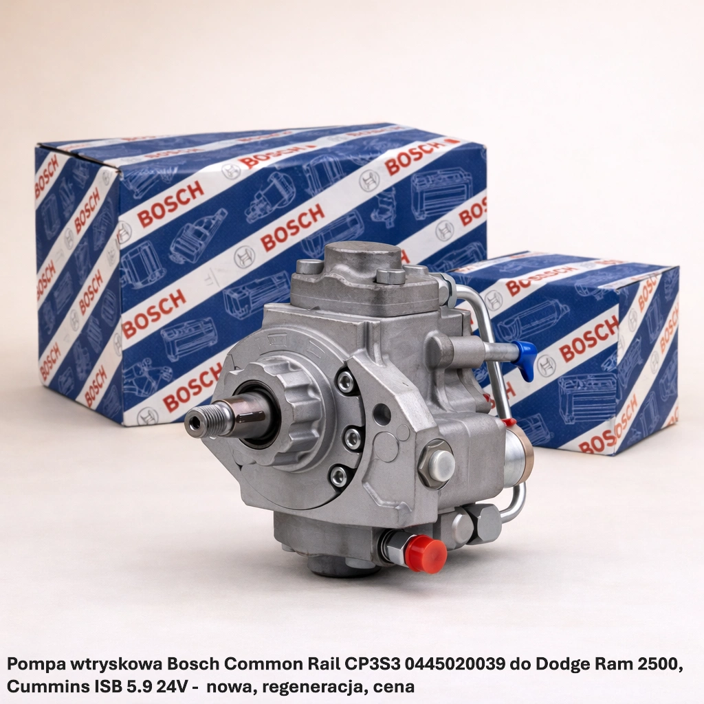 Pompa wtryskowa Bosch Common Rail CP3S3 0445020039 do Dodge Ram 2500, Cummins ISB 5.9 24V Pompa wtryskowa Bosch Common Rail CP3S3 0445020039 do Dodge Ram 2500, Cummins ISB 5.9 24V -nowa, regeneracja, cena