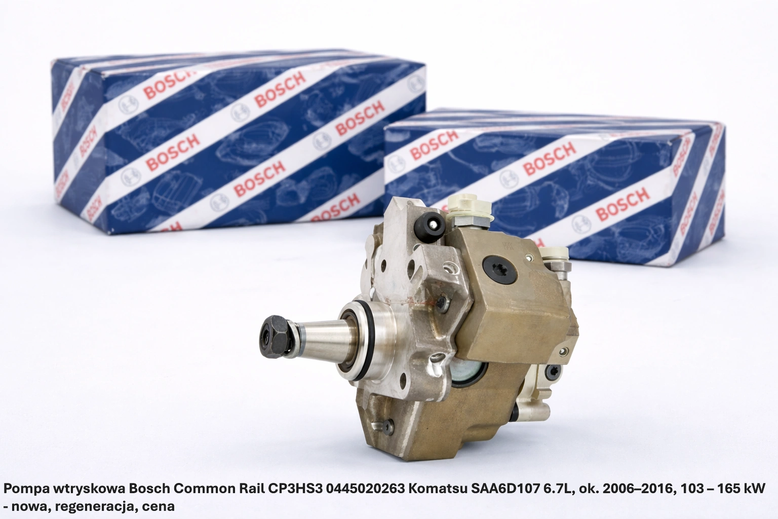 Pompa wtryskowa Bosch Common Rail CP3HS3 0445020263 Komatsu SAA6D107 6.7L, ok. 2006–2016, 103 – 165 kW - nowa, regeneracja, cena