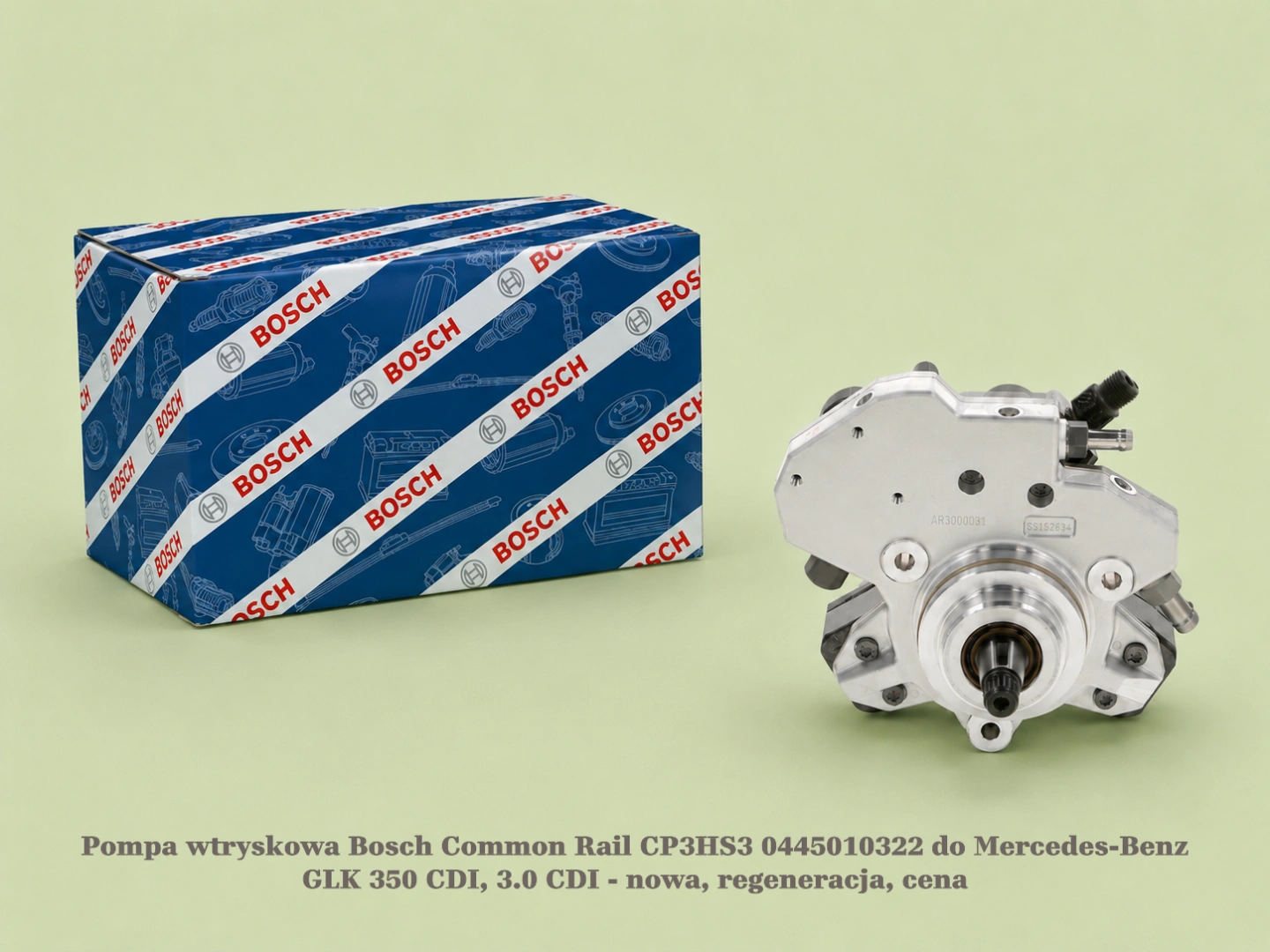 Pompa wtryskowa Bosch Common Rail CP3HS3 0445010322 do Mercedes-Benz GLK 350 CDI, 3.0 CDI Pompa wtryskowa Bosch Common Rail CP3HS3 0445010322 do Mercedes-Benz GLK 350 CDI, 3.0 CDI - nowa, regeneracja, cena