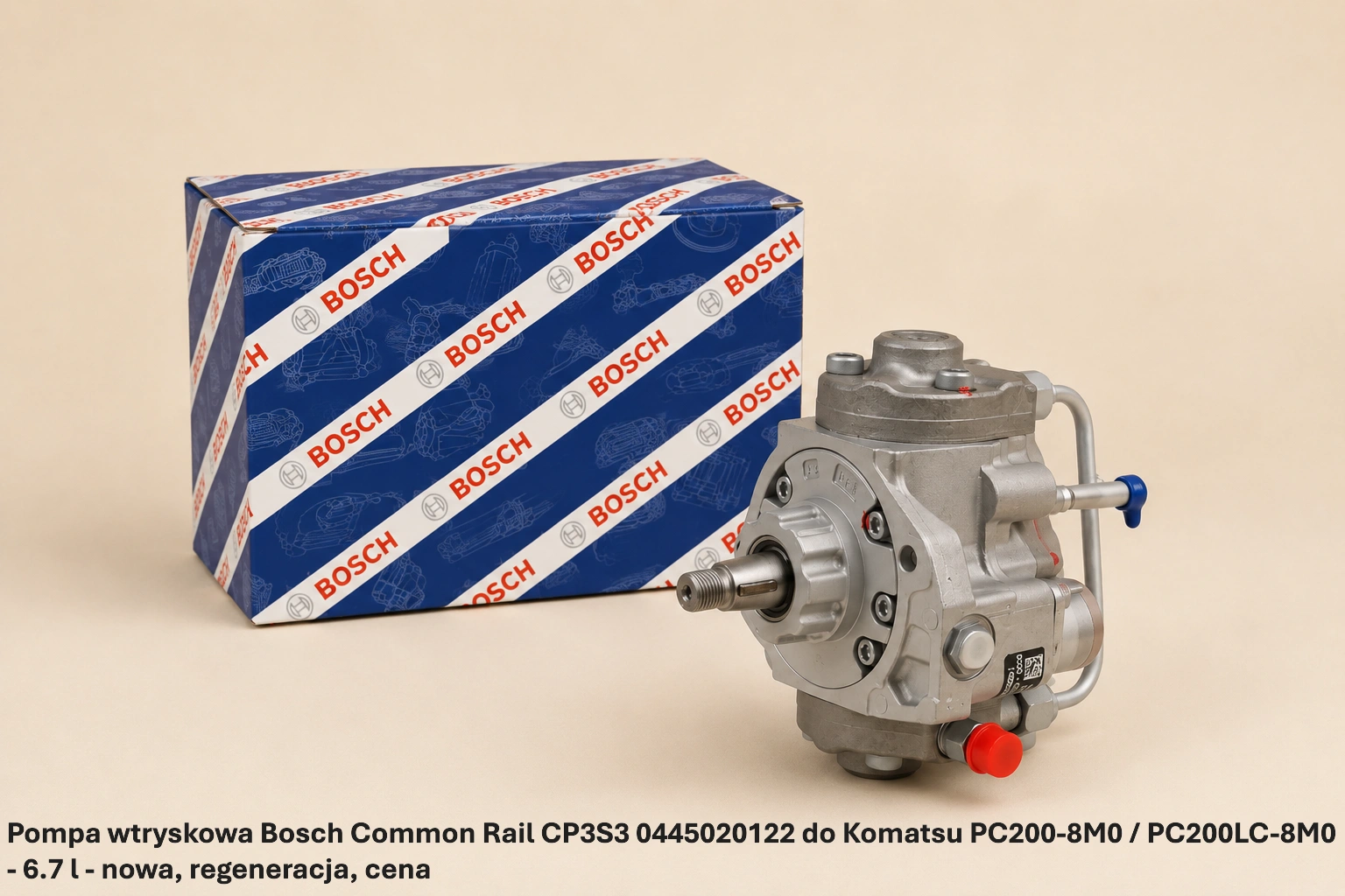 Pompa wtryskowa Bosch Common Rail CP3S3 0445020122 do Komatsu PC200-8M0 / PC200LC-8M0 - 6.7 l - nowa, regeneracja, cena