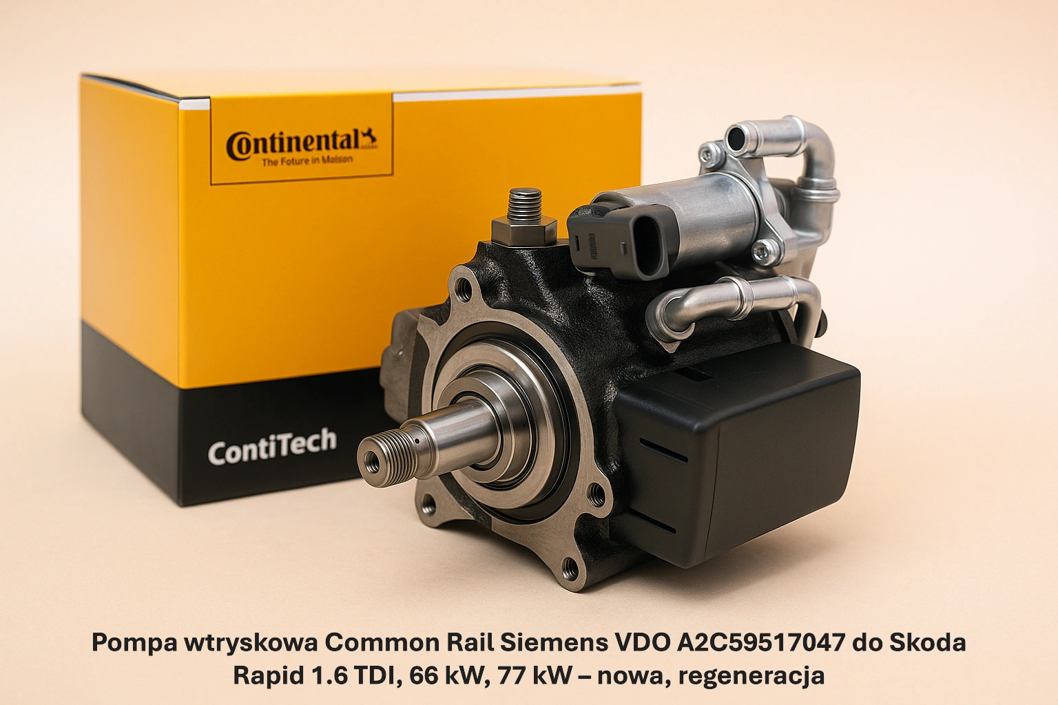 Pompa wtryskowa Common Rail Siemens VDO A2C59517047 do Skoda Rapid 1.6 TDI, 66 kW, 77 kW – nowa, regeneracja