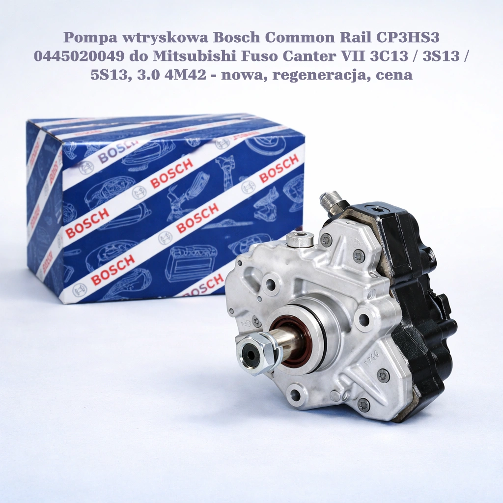 Pompa wtryskowa Bosch Common Rail CP3HS3 0445020049 do Mitsubishi Fuso Canter VII 3C13 / 3S13 / 5S13, 3.0 4M42 - nowa, regeneracja, cena