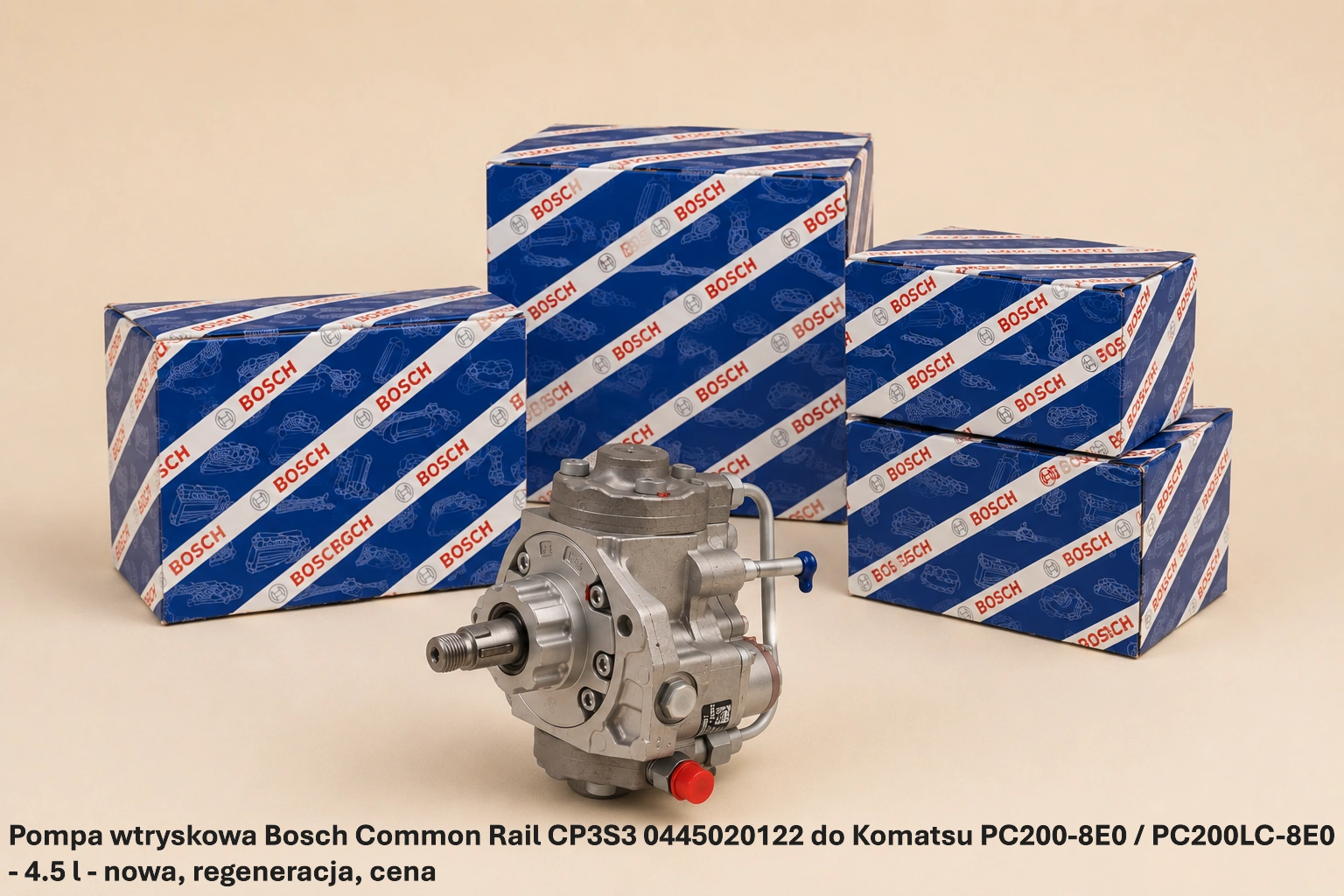 Pompa wtryskowa Bosch Common Rail CP3S3 0445020122 do Komatsu PC200-8E0 / PC200LC-8E0 - 4.5 l - nowa, regeneracja, cena
