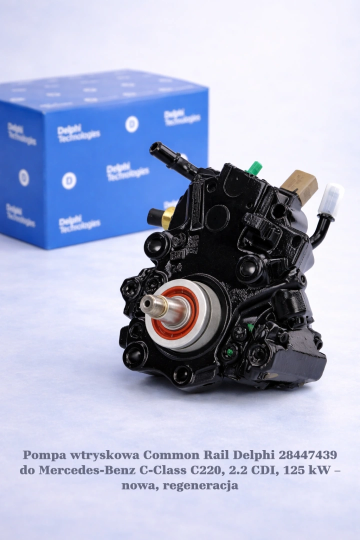 Pompa wtryskowa Common Rail Delphi 28447439 do Mercedes-Benz C-Class C220, 2.2 CDI, 125 kW Pompa wtryskowa Common Rail Delphi 28447439 do Mercedes-Benz C-Class C220, 2.2 CDI, 125 kW – nowa, regeneracja