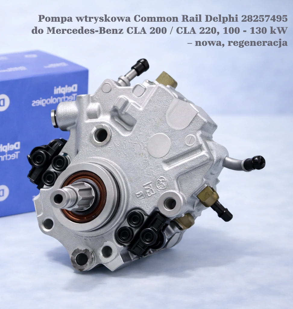 Pompa wtryskowa Common Rail Delphi 28257495 do Mercedes-Benz CLA 200 / CLA 220, 100 - 130 kW Pompa wtryskowa Common Rail Delphi 28257495 do Mercedes-Benz CLA 200 / CLA 220, 100 - 130 kW – nowa, regeneracja