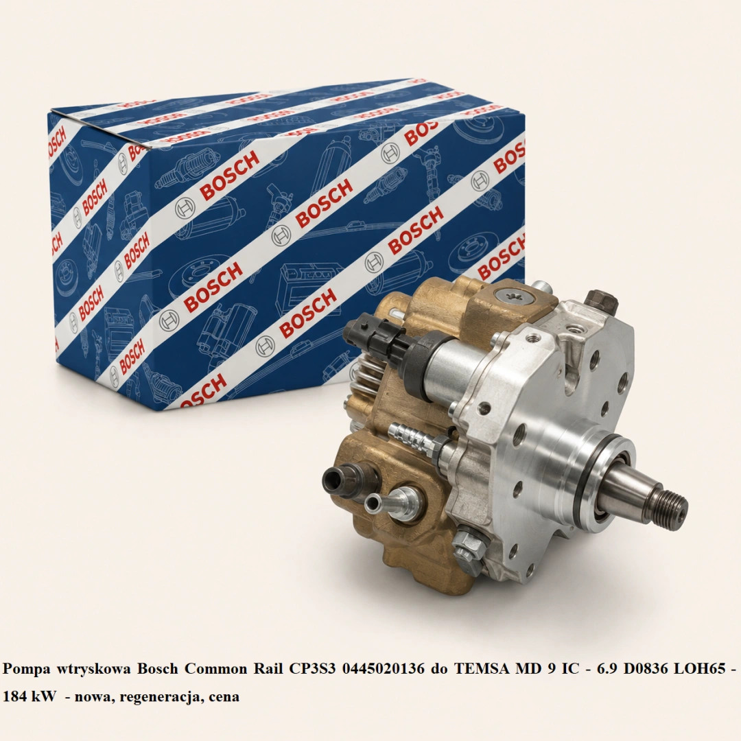 Pompa wtryskowa Bosch Common Rail CP3S3 0445020136 do TEMSA MD 9 IC - 6.9 D0836 LOH65 - 184 kW- nowa, regeneracja, cena