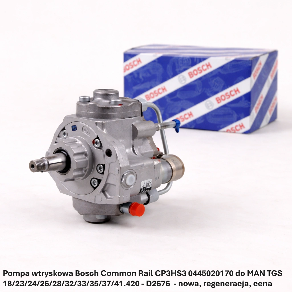 Pompa wtryskowa Bosch Common Rail CP3HS3 0445020170 do MAN TGS 18/23/24/26/28/32/33/35/37/41.420 - D2676- nowa, regeneracja, cena