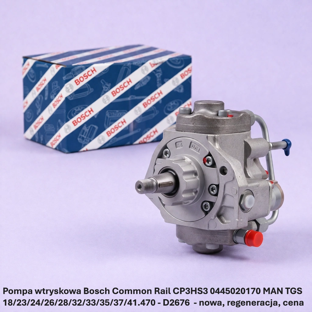 Pompa wtryskowa Bosch Common Rail CP3HS3 0445020170 MAN TGS 18/23/24/26/28/32/33/35/37/41.470 - D2676- nowa, regeneracja, cena