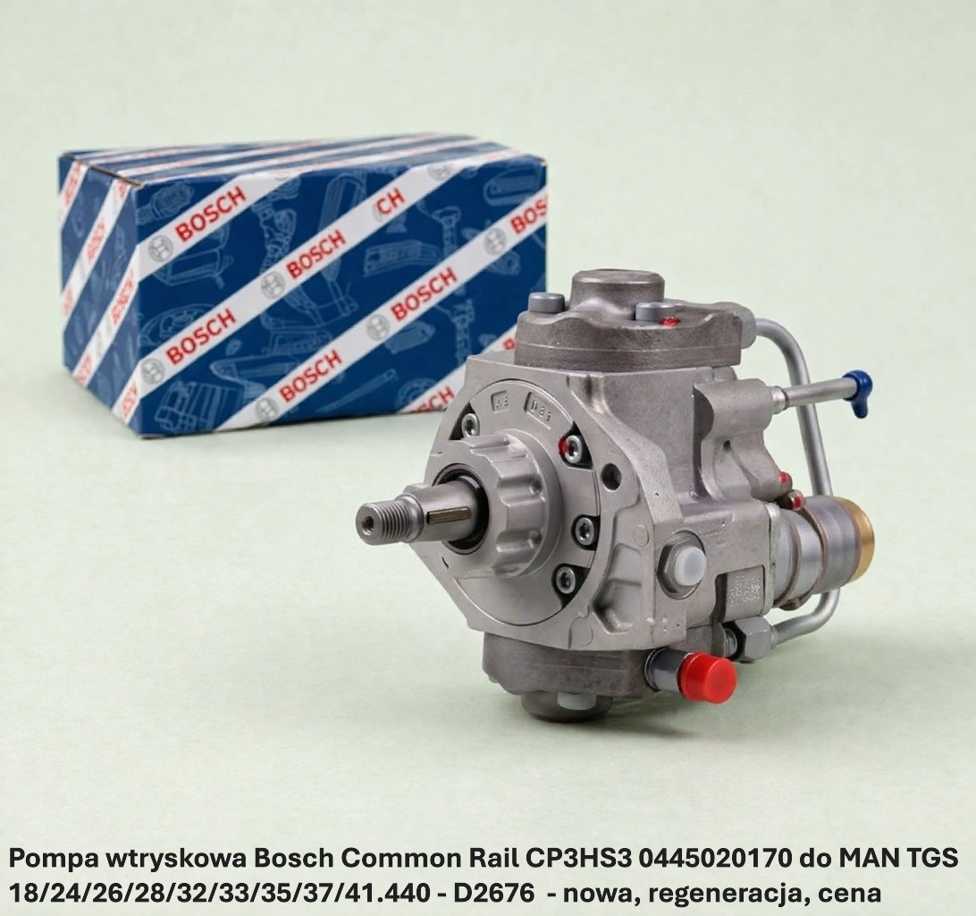Pompa wtryskowa Bosch Common Rail CP3HS3 0445020170 do MAN TGS 18/24/26/28/32/33/35/37/41.440 - D2676- nowa, regeneracja, cena
