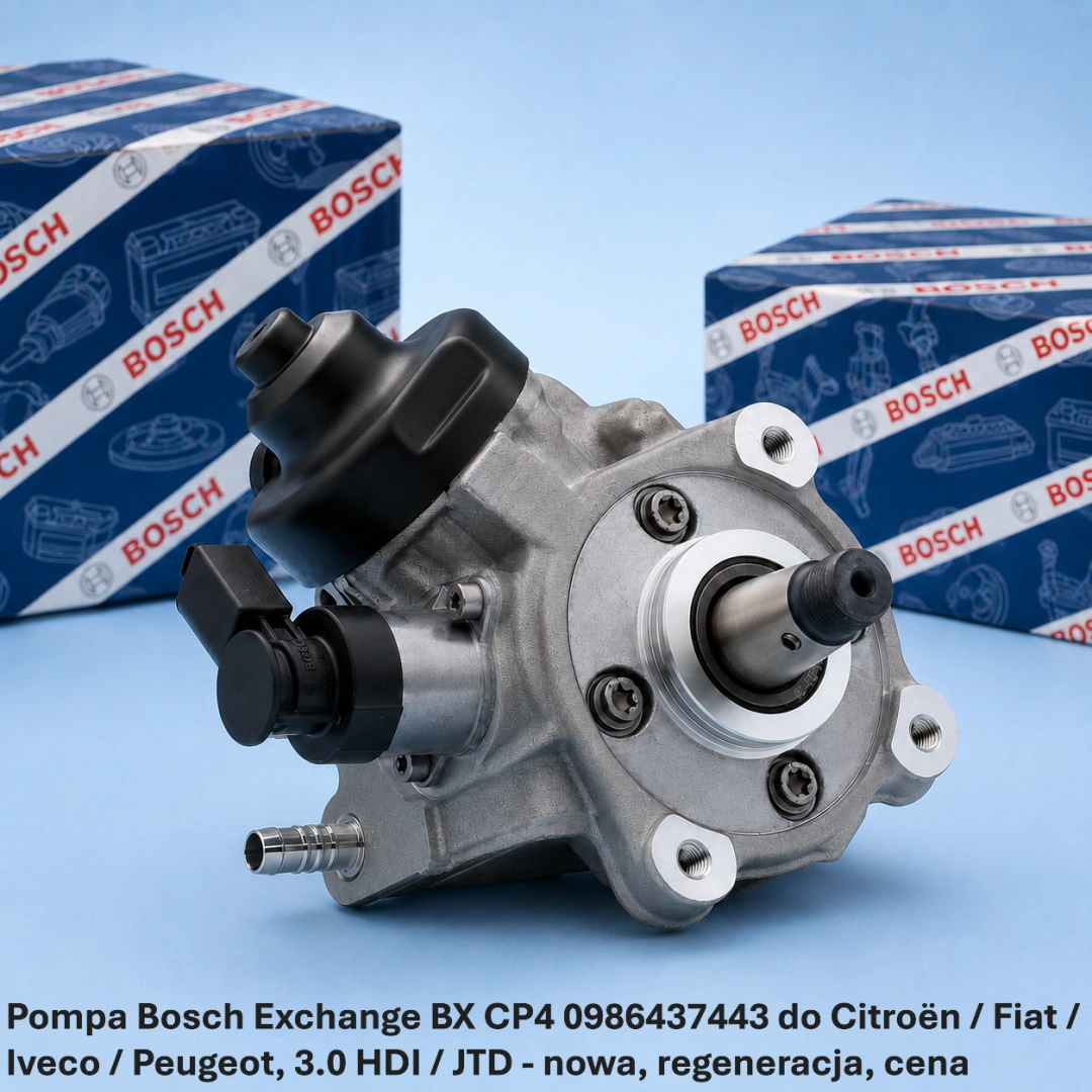 Pompa Bosch Exchange BX CP4 0986437443 do Citroën / Fiat / Iveco / Peugeot, 3.0 HDI / JTD 