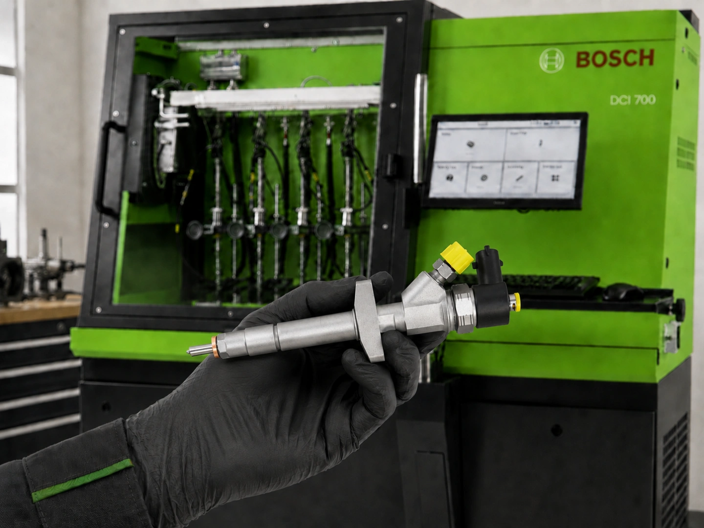 Diagnostyka wtryskiwaczy Common Rail w Bosch Diesel Service Stanowisko probiercze do testowania wtryskiwaczy diesel