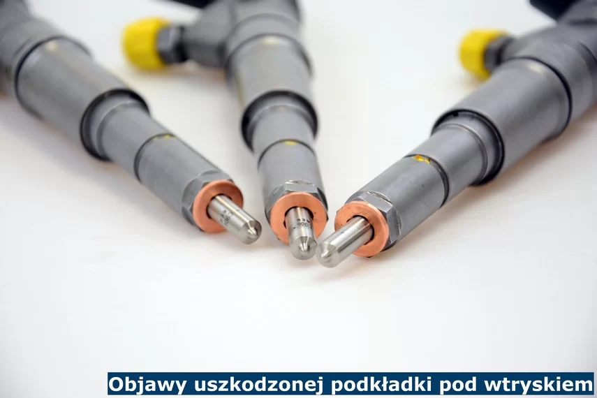 Objawy uszkodzonej podkładki pod wtryskami Objawy uszkodzonej podkładki pod wtryskami