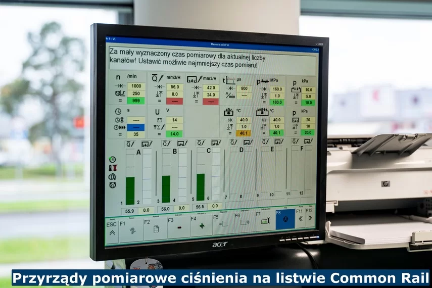 Przyrządy pomiarowe ciśnienia na listwie Common Rail