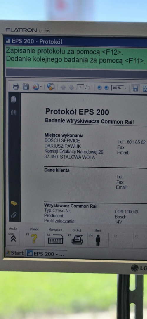komputer diagnostyczny wtryskiwacza