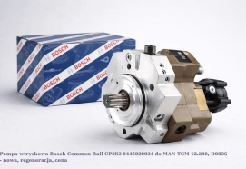 Pompa wtryskowa Bosch Common Rail CP3S3 0445020034 do MAN TGM 12.240, D0836 - nowa, regeneracja, cena
