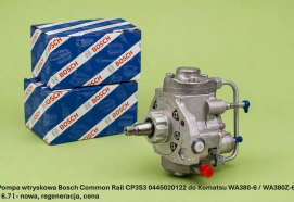 Pompa wtryskowa Bosch Common Rail CP3S3 0445020122 do Komatsu WA380-6 / WA380Z-6 - 6.7 l - nowa, regeneracja, cena
