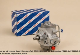 Pompa wtryskowa Bosch Common Rail CP3S3 0445020122 do Komatsu PC220-8 / PC220LC-8 - 6.7 l - nowa, regeneracja, cena
