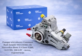 Pompa wtryskowa Common Rail Delphi 9421A030A do Mercedes-Benz E-Class E200, 2.2 CDI, 100 kW – nowa, regeneracja