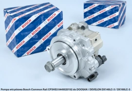 Pompa wtryskowa Bosch Common Rail CP3HS3 0445020152 do DOOSAN / DEVELON DX140LC-3 / DX160LC-3 - 5.9 DL06K - 82 kW - nowa, regeneracja, cena
