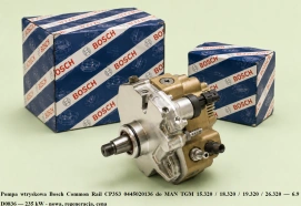 Pompa wtryskowa Bosch Common Rail CP3S3 0445020136 do MAN TGM 15.320 / 18.320 / 19.320 / 26.320 — 6.9 D0836 — 235 kW - nowa, regeneracja, cena
