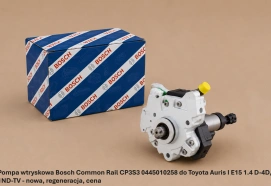 Pompa wtryskowa Bosch Common Rail CP3S3 0445010258 do Toyota Auris I E15 1.4 D-4D, 1ND-TV - nowa, regeneracja, cena