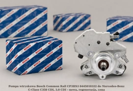 Pompa wtryskowa Bosch Common Rail CP3HS3 0445010322 do Mercedes-Benz C-Class C350 CDI, 3.0 CDI - nowa, regeneracja, cena