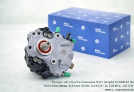 Pompa wtryskowa Common Rail Delphi 28343145 do Mercedes-Benz B-Class B220, 2.2 CDI / d, 120 kW, 125 kW – nowa, regeneracja