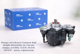 Pompa wtryskowa Common Rail Delphi 9424A050A do Citroën Jumpy, 2.0 HDi, 72 kW, 94 kW, 120 kW – nowa, regeneracja