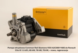 Pompa wtryskowa Common Rail Siemens VDO A2C59511605 do Renault Clio III 1.5 dCi, 65 kW, 76 kW, 78 kW – nowa, regeneracja