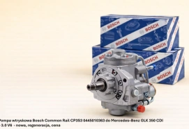 Pompa wtryskowa Bosch Common Rail CP3S3 0445010363 do Mercedes–Benz GLK 350 CDI – 3.0 V6 - nowa, regeneracja, cena