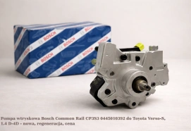 Pompa wtryskowa Bosch Common Rail CP3S3 0445010392 do Toyota Verso-S, 1.4 D-4D - nowa, regeneracja, cena