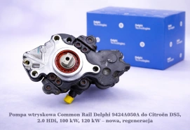Pompa wtryskowa Common Rail Delphi 9424A050A do Citroën DS5, 2.0 HDi, 100 kW, 120 kW – nowa, regeneracja