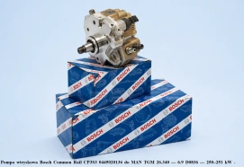 Pompa wtryskowa Bosch Common Rail CP3S3 0445020136 do MAN TGM 26.340 — 6.9 D0836 — 250–251 kW - nowa, regeneracja, cena