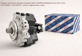 Pompa wtryskowa Bosch Common Rail CP3HS3 0445020316 do MAN TGA, 10.5 D2066 / 12.8 D2676 - nowa, regeneracja, cena