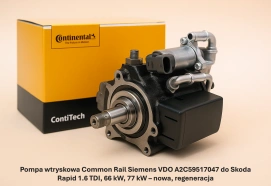 Pompa wtryskowa Common Rail Siemens VDO A2C59517047 do Skoda Rapid 1.6 TDI, 66 kW, 77 kW – nowa, regeneracja