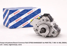 Pompa wtryskowa Bosch Common Rail CP3S3 0445020207 do MAN TGL 7.160 / 8.160, D0834, 4.6 l - nowa, regeneracja, cena