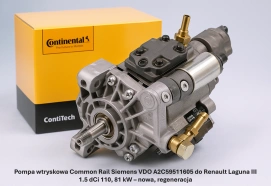 Pompa wtryskowa Common Rail Siemens VDO A2C59511605 do Renault Laguna III 1.5 dCi 110, 81 kW – nowa, regeneracja