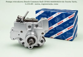 Pompa wtryskowa Bosch Common Rail CP3S3 0445010214 do Toyota Yaris, 1.4 D-4D - nowa, regeneracja, cena