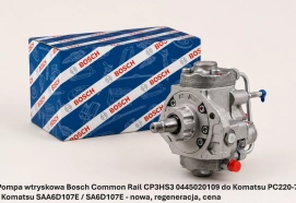 Pompa wtryskowa Bosch Common Rail CP3HS3 0445020109 do Komatsu PC220-7 - Komatsu SAA6D102E-2, 125 kW- nowa, regeneracja, cena