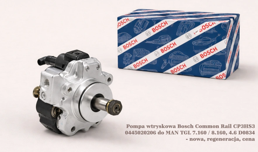 Pompa wtryskowa Bosch Common Rail CP3HS3 0445020206 do MAN TGL 7.160 / 8.160, 4.6 D0834 - nowa, regeneracja, cena