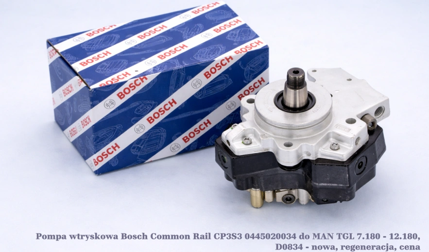 Pompa wtryskowa Bosch Common Rail CP3S3 0445020034 do MAN TGL 7.180 - 12.180, D0834 - nowa, regeneracja, cena