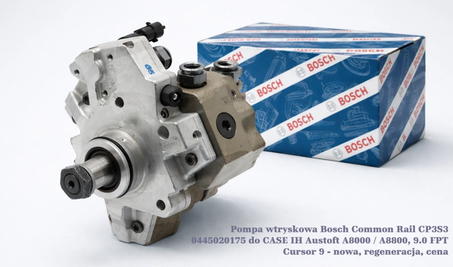 Pompa wtryskowa Bosch Common Rail CP3S3 0445020175 do CASE IH Austoft A8000 / A8800, 9.0 FPT Cursor 9 - nowa, regeneracja, cena