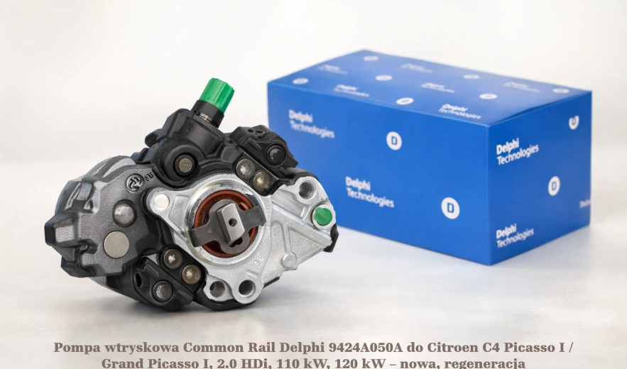 Pompa wtryskowa Common Rail Delphi 9424A050A do Citroën C4 Picasso I / Grand Picasso I, 2.0 HDi, 110 kW, 120 kW – nowa, regeneracja