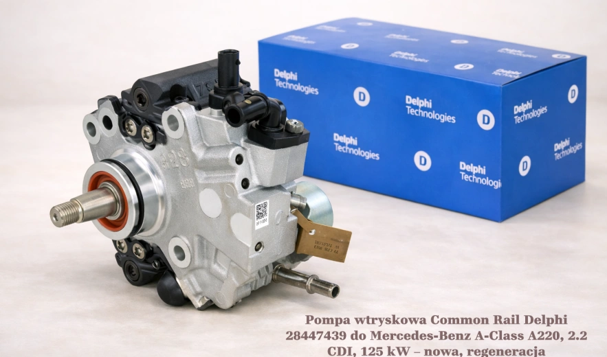 Pompa wtryskowa Common Rail Delphi 28447439 do Mercedes-Benz A-Class A220, 2.2 CDI, 125 kW – nowa, regeneracja